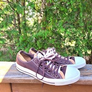 Converse Vintage Low Tops Double Upper Brown/Khaki Sneaker Pair Size 12